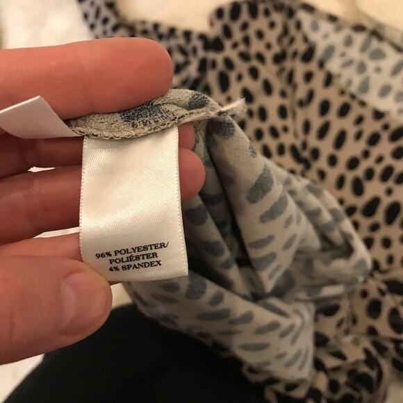 Ann Taylor spotted animal print faux tie blouse size small - Picture 5 of 7